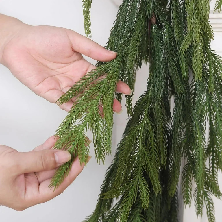 9FT Real Touch Norfolk Pine Garland - Artificial Christmas Garland Green Long Pine Garland for Ho... | Walmart (US)