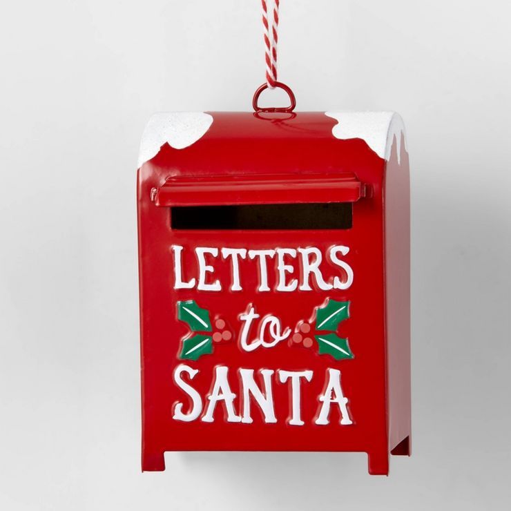 Metal 'Letters to Santa' Mailbox Christmas Tree Ornament Red - Wondershop™ | Target