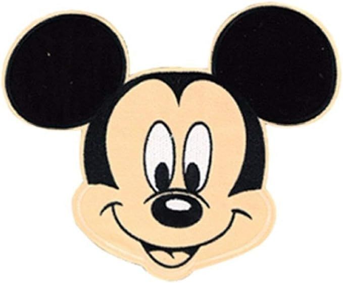 Mickey Mouse Head Shot 3 1/2" Tall Iron on Patch | Amazon (US)