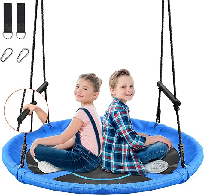 Treeswin Saucer Tree Swing 46 Inch, 800 lb Weight Capacity Outdoor Flying Swing with Tree Strap, ... | Amazon (US)