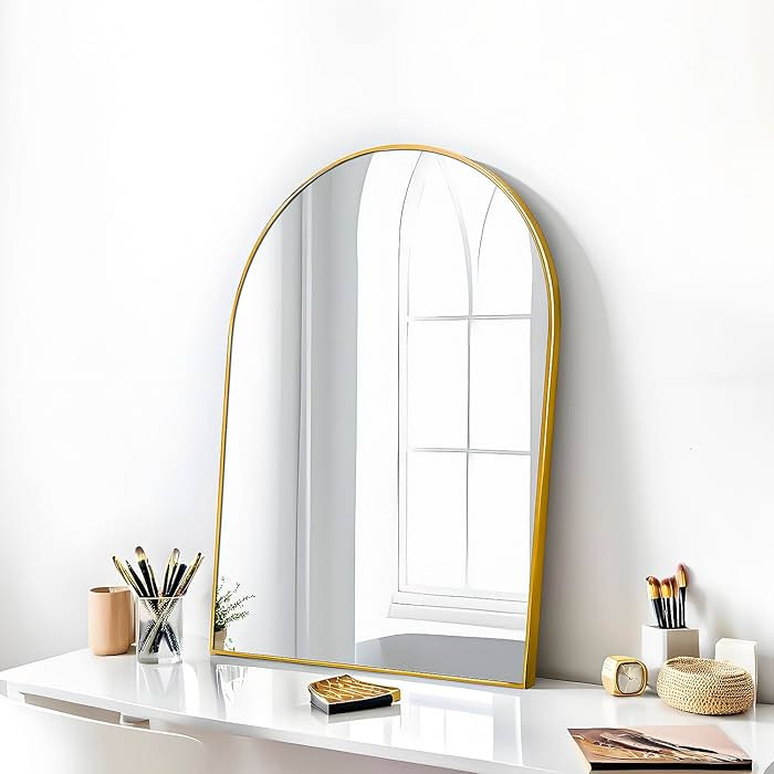 24x16 Arch Mirror Rectangle Wall Mounted Metal Frame Mirrors for Entryway Bedroom Bathroom Living... | Amazon (US)