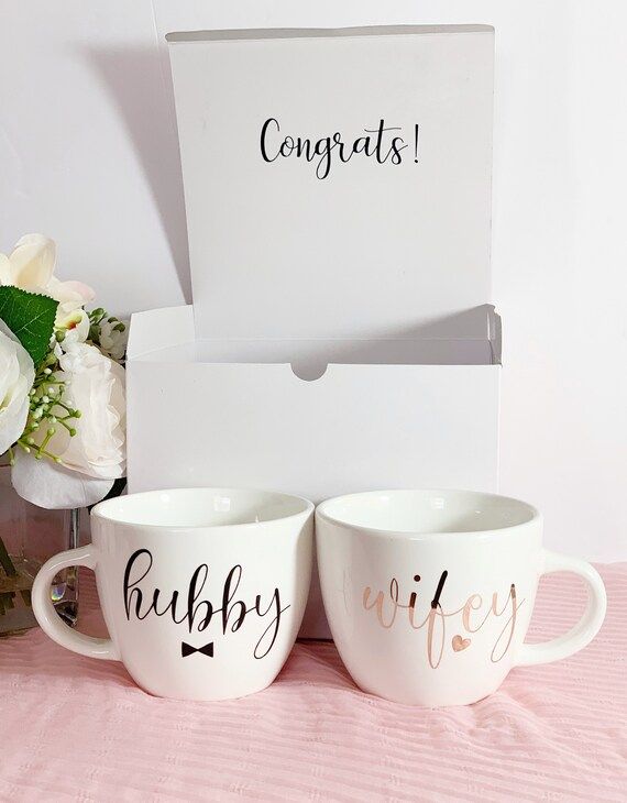 Hubby wifey mugs-hubby wifey cappuccino mugs-hubby wifey gifts-mr Mrs mugs-Engagement mugs-Engage... | Etsy (US)