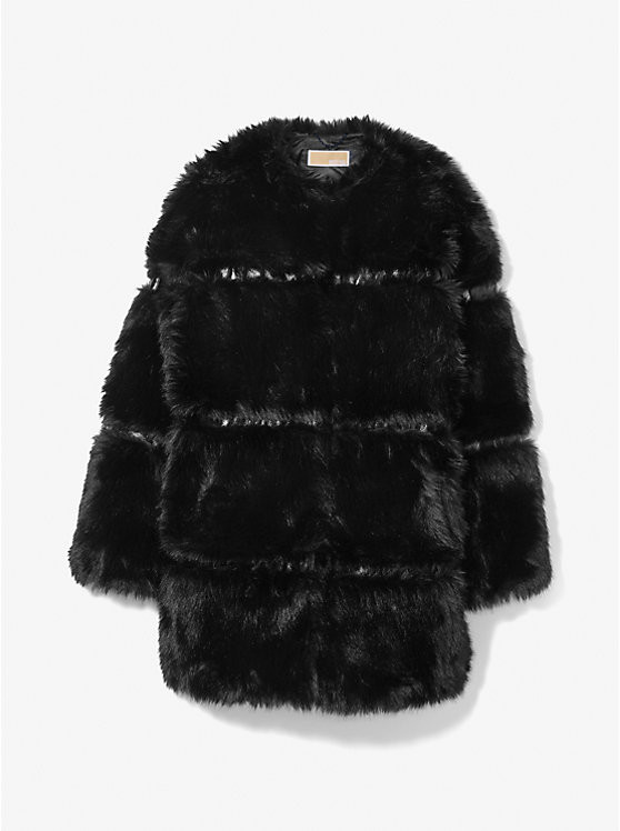 Faux Fur and Patent Coat | Michael Kors US