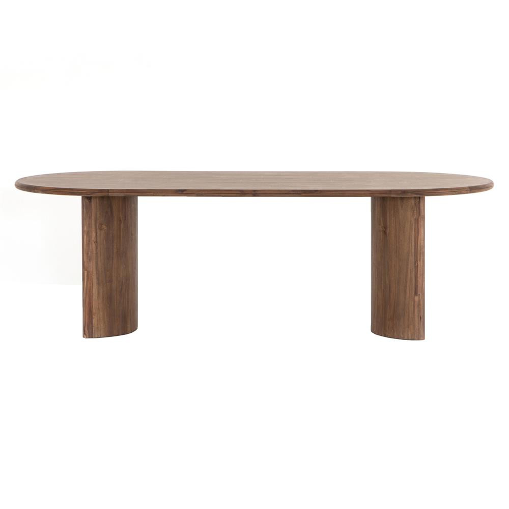 Paris Rustic Lodge Brown Acacia Wood Oval Dining Table - 94"W | Kathy Kuo Home