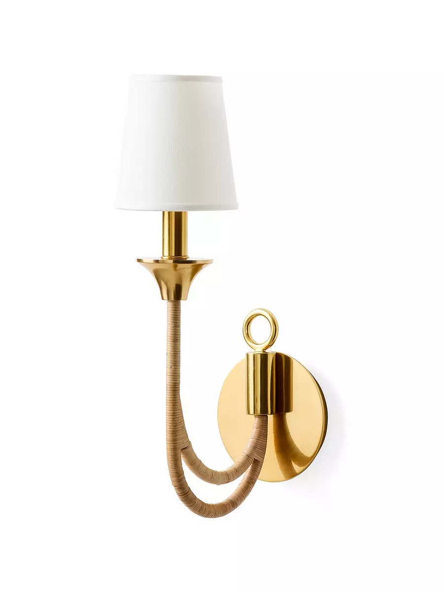 Carneros Rattan Single Sconce | Serena and Lily