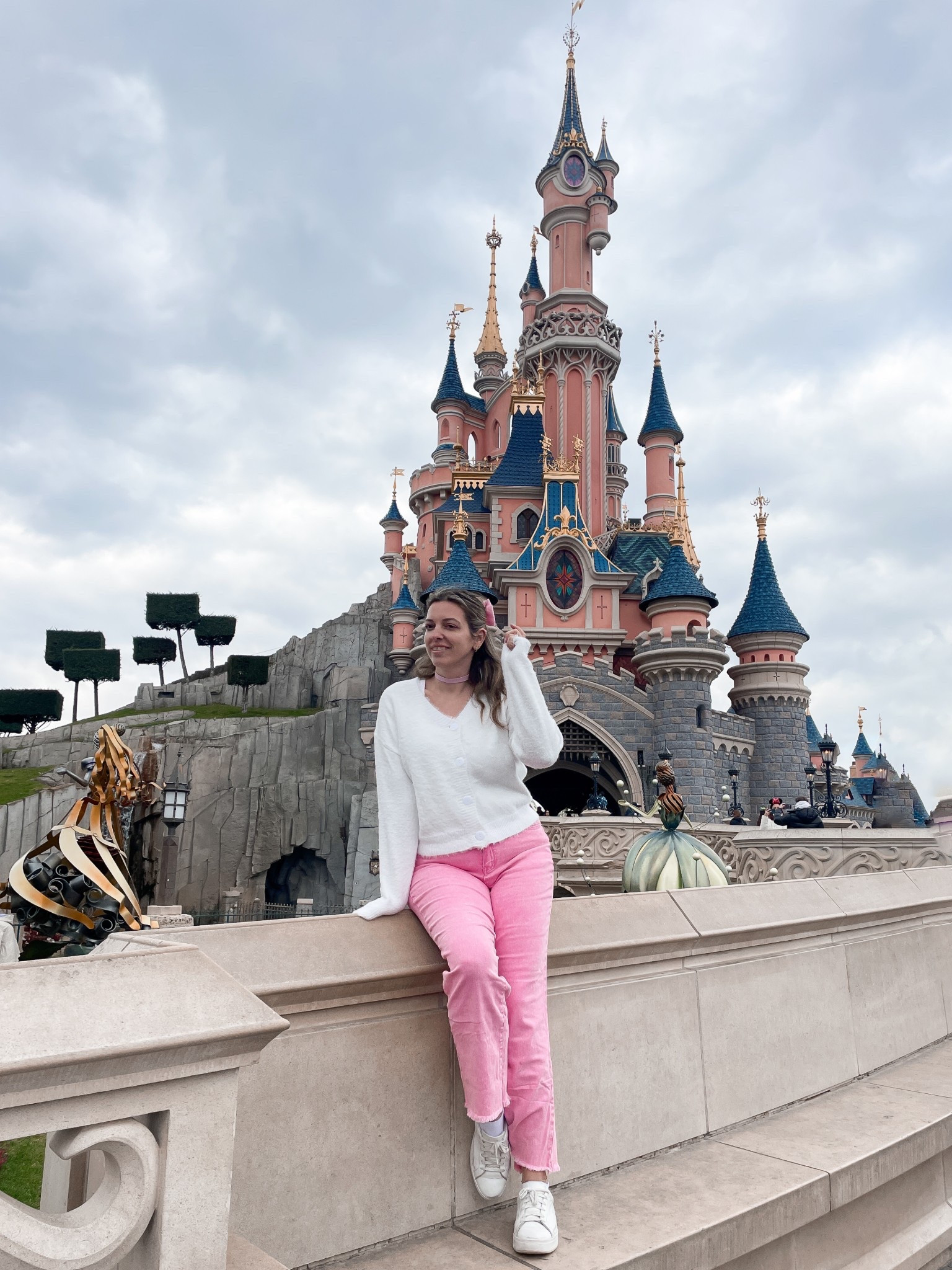 Marie from The Aristocats in Disneyland Paris 

The sweater is so cozy 
Size down in the jeans 

#LTKMidsize #LTKTravel