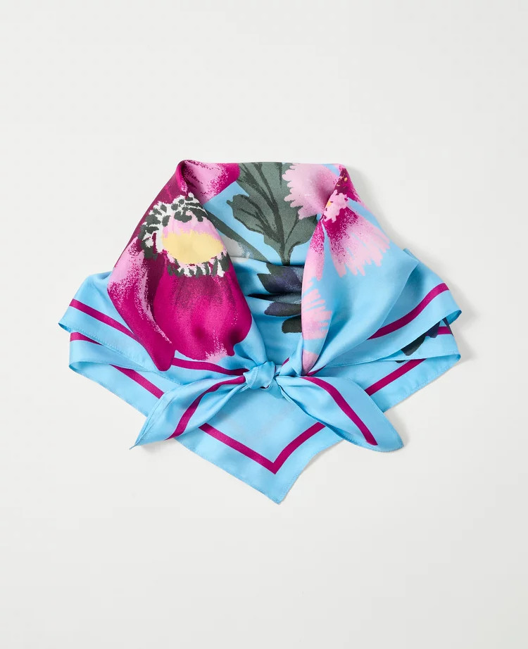 Weekend Floral Silk Scarf | Ann Taylor