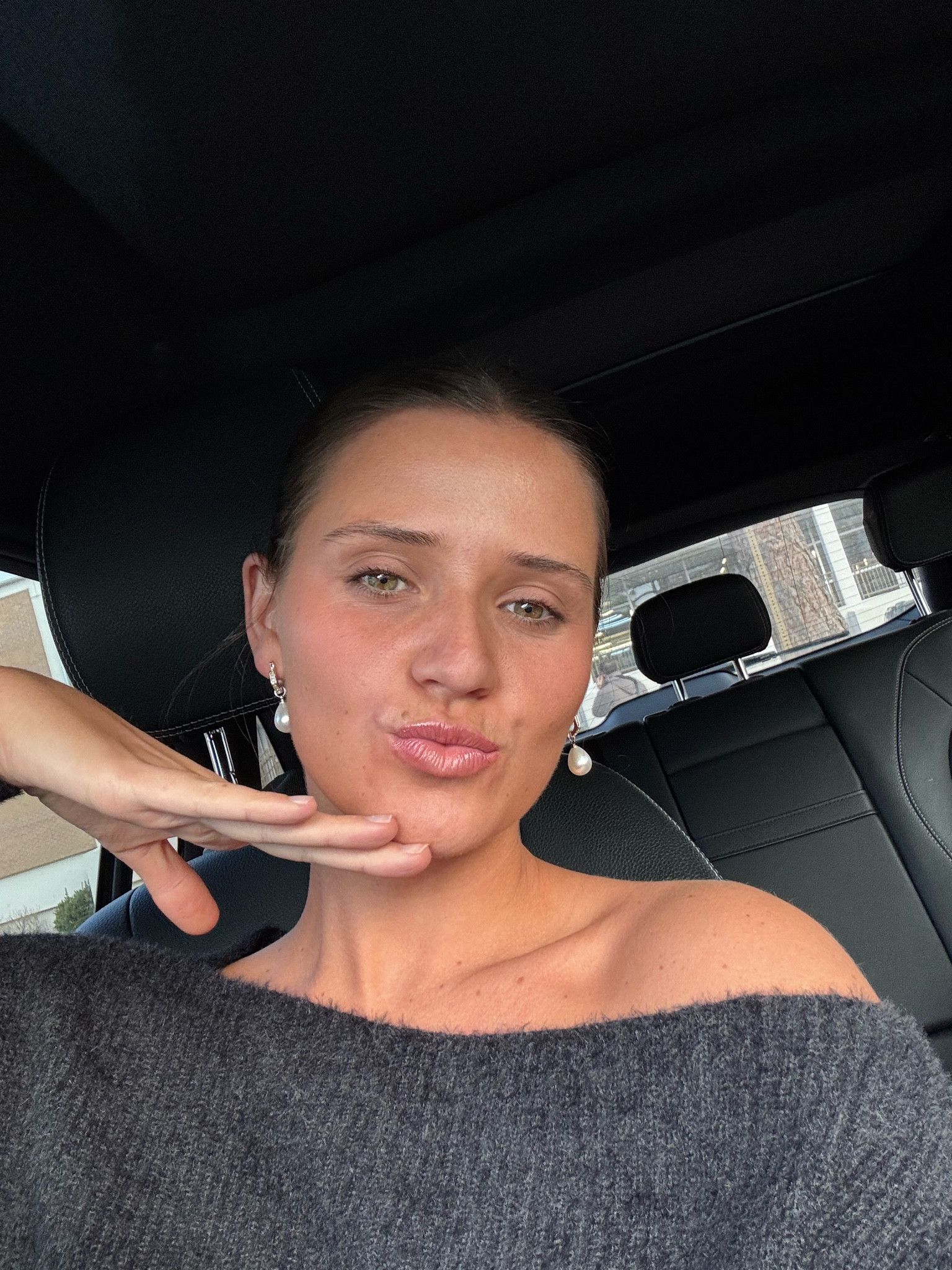 Sweater details wearing a medium!