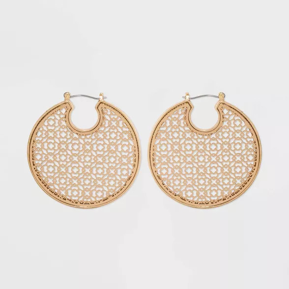 Filigree Hoop Earrings - A New Day™ Gold | Target