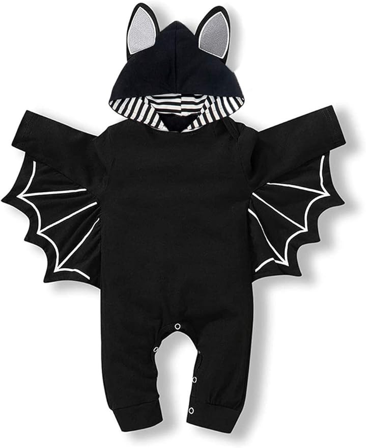 My First Halloween Outfit Newborn Baby Boy Cosplay Clothes Infant Bat Costume Hoodie Romper Plays... | Amazon (US)