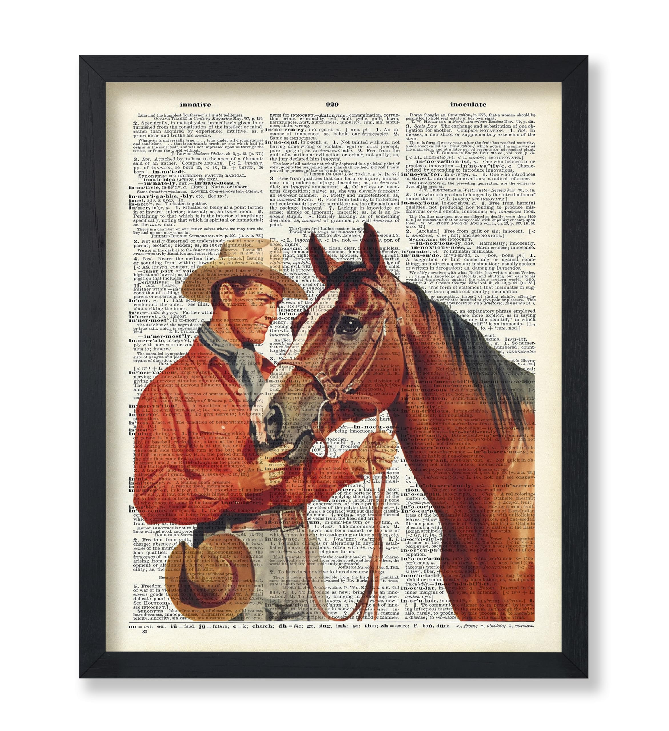 Poster Master Dictionary Art Poster - Retro Cowboy And Horse Print - Wild West Art - Western Art ... | Amazon (US)