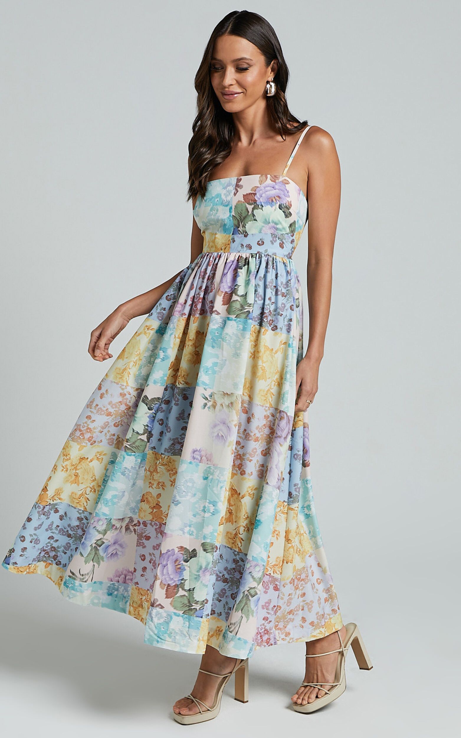 Carolynne Midi Dress - Strappy Empire Waist Dress in Vintage Floral | Showpo (US, UK & Europe)