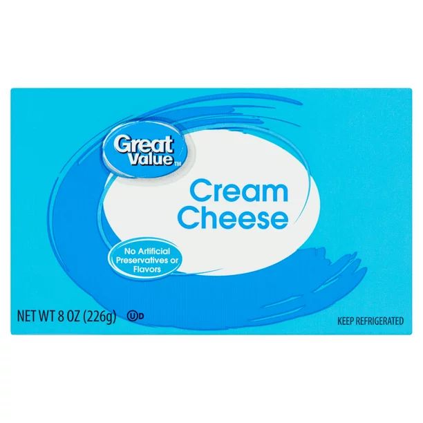 Great Value Cream Cheese, 8 oz - Walmart.com | Walmart (US)