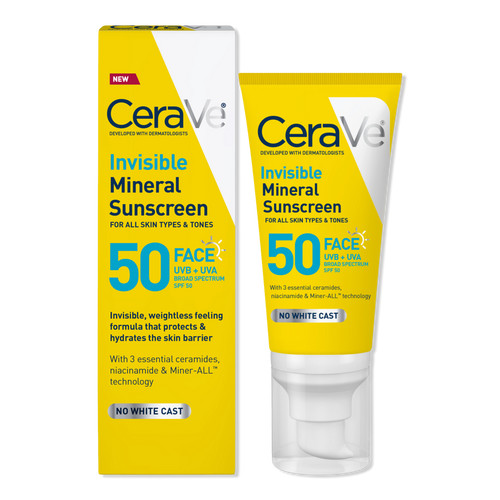 Invisible Mineral Sunscreen SPF 50 Face - CeraVe | Ulta Beauty | Ulta