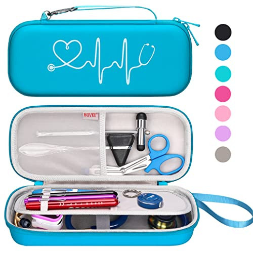 BOVKE Stethoscope Case fits 3M Littmann Cardiology IV Diagnostic Stethoscope, Classic III Monitoring Stethoscope, Lightweight II S.E, MDF Acoustica Holder with Pocket for Nurse Accessories, Turquoise | Amazon (US)