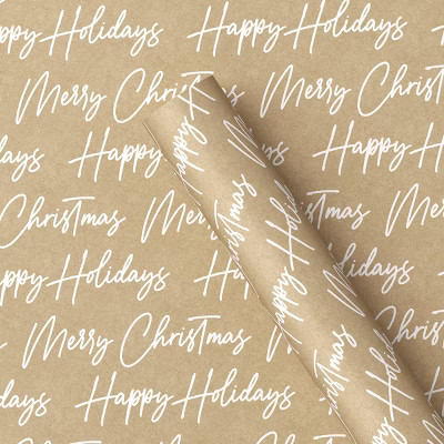50 sq ft 'Merry Christmas' Gift Wrap Brown - Wondershop™ | Target