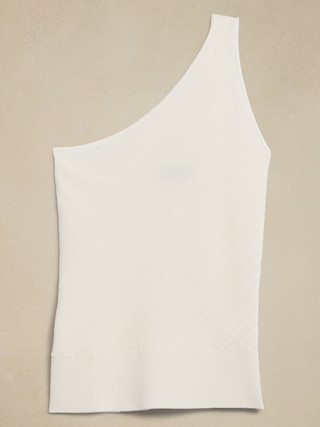 Emilia Ribbed One-Shoulder Top | Banana Republic (US)
