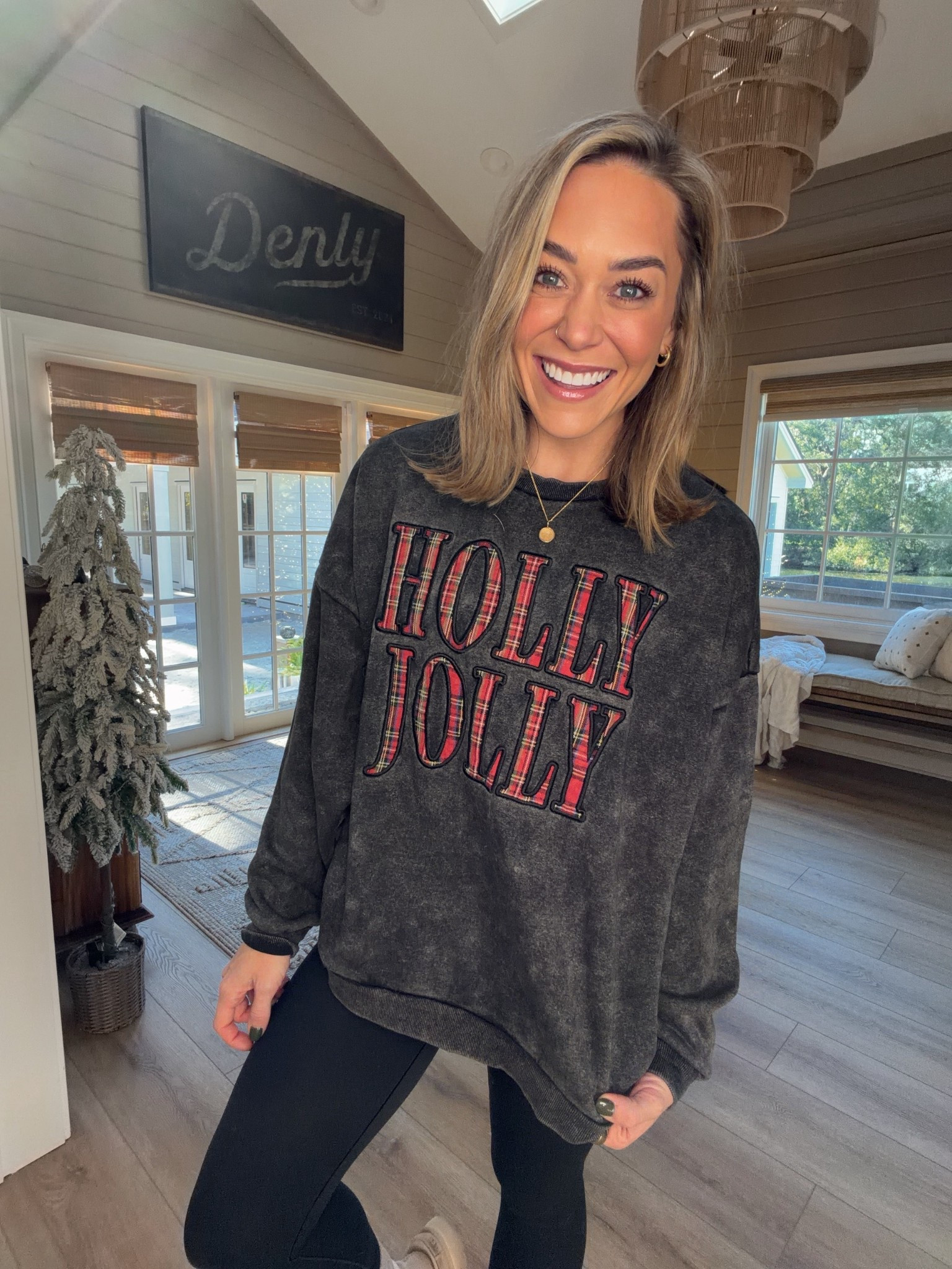 Could it BE ANYMORE perfect?!? 🤣❤️🎄 had to snag this one for the Holly Jolly vibes! In the XL! 

Comfy / holiday graphics / ootd / buckle fashion / holiday fit / crewneck / Holley Gabrielle 

#LTKFindsUnder50 #LTKSeasonal #LTKHoliday