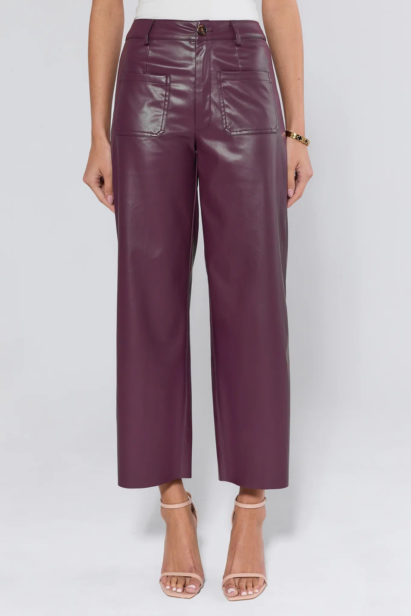 Naomi Plum Faux Leather Pants | Avara