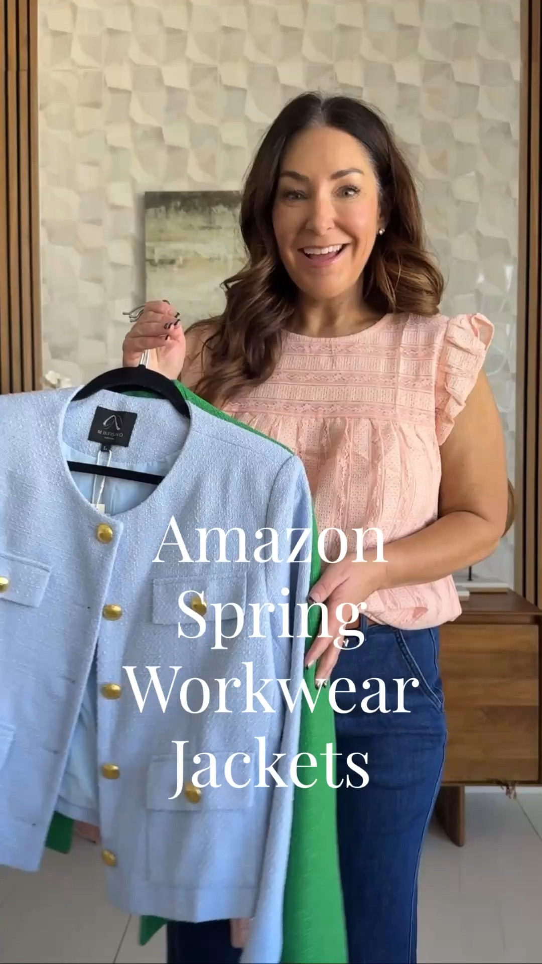 Amazon spring work jackets that looks great with jeans! Wearing large in all jakets, 31 in jeans, XL in tank 

#LTKWorkwear #LTKMidsize #LTKOver40