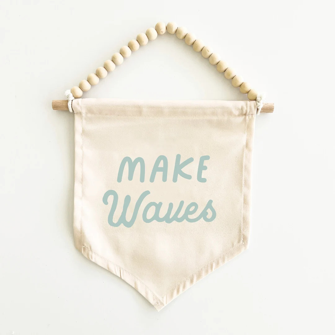 Make Waves Canvas Hang Sign: Beach House Decor, Coastal Decor, Beach Decor, Kid's Beach Room Deco... | Etsy (US)