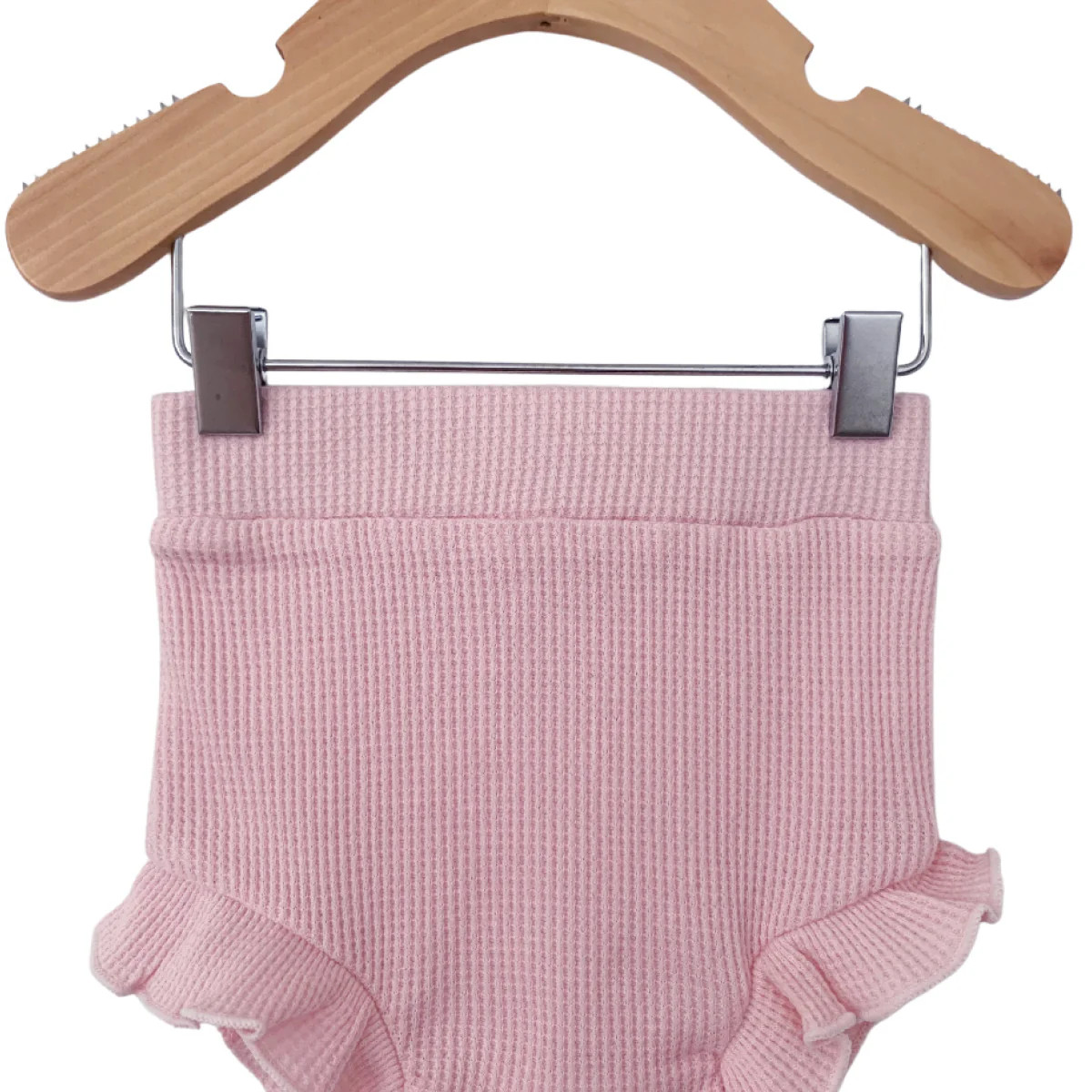 Organic Waffle Ruffle Bloomer, Blush | SpearmintLOVE