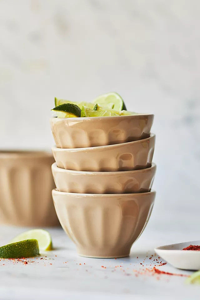 Amelie Latte Portuguese Stoneware Nut Bowls, Set of 4 | Anthropologie (US)