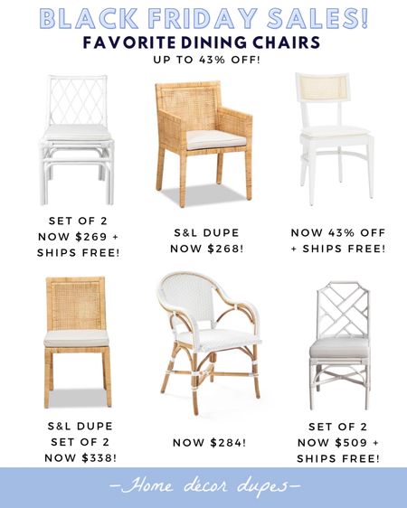 New favorite dining chairs on major Black Friday sale roundup! Now get up to 43% off these best selling dining chairs!! Many ship free and I’ve included several dupes! 🙌🏻 more coastal and grandmillennial dining chair options on sale linked 🤍

#LTKhome #LTKCyberweek #LTKsalealert