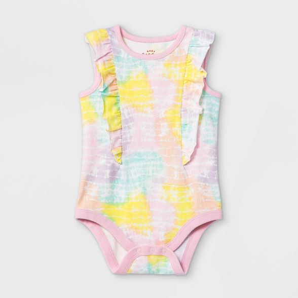 Baby Girls' Tie-Dye Ruffle Short Sleeve Bodysuit - Cat & Jack™ | Target
