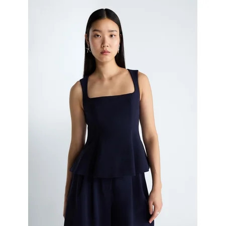 Devil Wears Prada Scoop Collection Women s Sleeveless Square Neck Peplum Top Sizes 0-20 | Walmart (US)