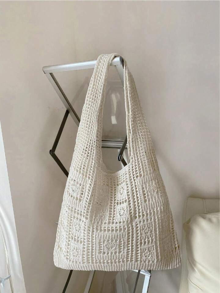 Minimalist Crochet Bag Hollow Out Design Vacation,School Bag,Large Capacity,Portable,For Teen Gir... | SHEIN