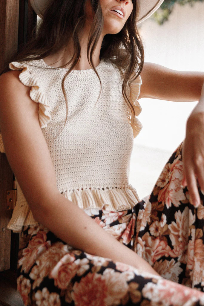 Katia Frill Knitted Top - Cream | Petal & Pup (US)