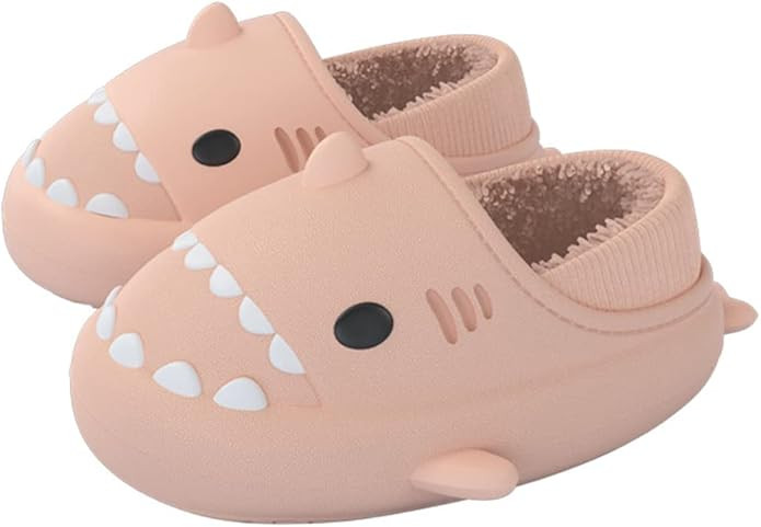 Cute Cartoon Shark Cotton Slippers, Cotton Slippers For Boys/Girls, Indoor/Outdoor Waterproof And... | Amazon (US)