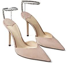 LauraVicci Women's Heeled Sandals Crystal Chain Ankle Straps Rhinestones Buckle High Heels Stilet... | Amazon (US)