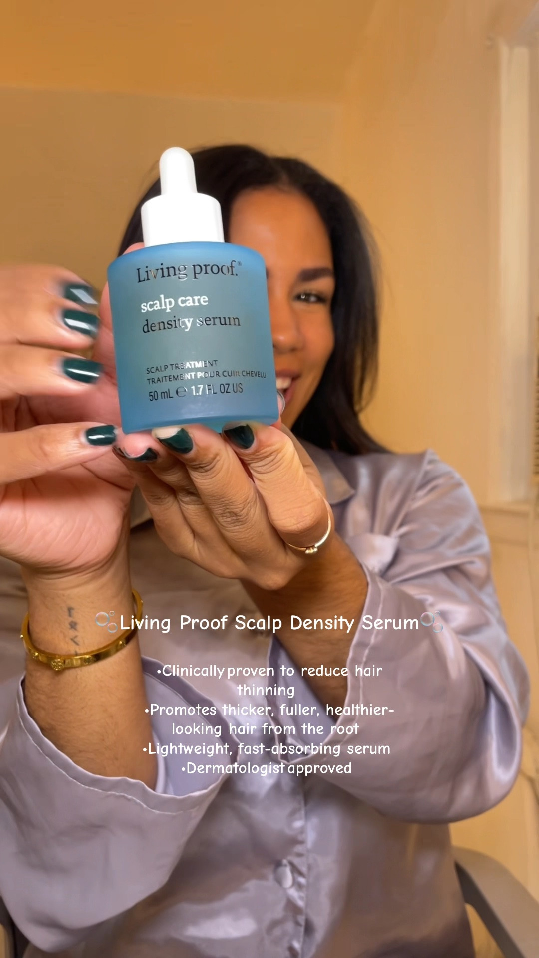 Living proof Scalp Density Serum is a lightweight, fast-absorbing serum formulated to visibly reduce the appearance of grey hair, reduce shedding, increase hair density, and promote healthier hair growth with clinically proven results in as little as 90 days🫧 #haircare #selfcare #hairgrowth 

#LTKStyleTip #LTKFamily #LTKBeauty