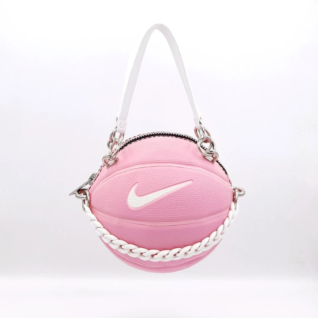 Pink and White Nike Skills Basketball Bag With Genuine Leather Handles. - Etsy | Etsy (US)
