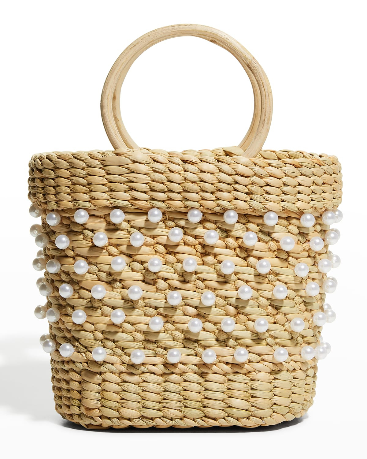 The Mak Pearly Straw Mini Beach Tote Bag | Neiman Marcus