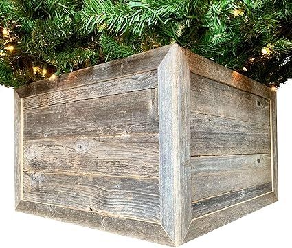 BarnwoodUSA | Wooden Tree Box Collar | Natural Weathered Gray | Farmhouse Tree Box | Christmas Tr... | Amazon (US)