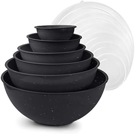 Cook with Color Mixing Bowls with Lids - 12 Piece Plastic Nesting Bowls Set includes 6 Prep Bowls an | Amazon (US)