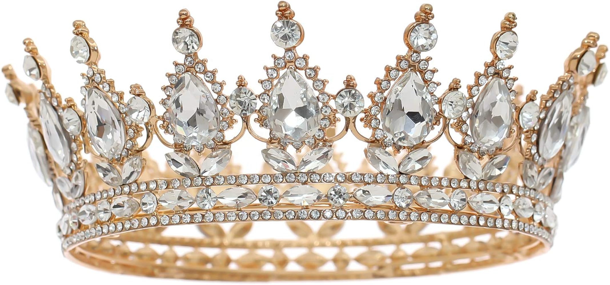 Queen Crown Rhinestone Wedding Crowns and Tiaras for Women Costume Party Hair Accessories Princes... | Amazon (US)