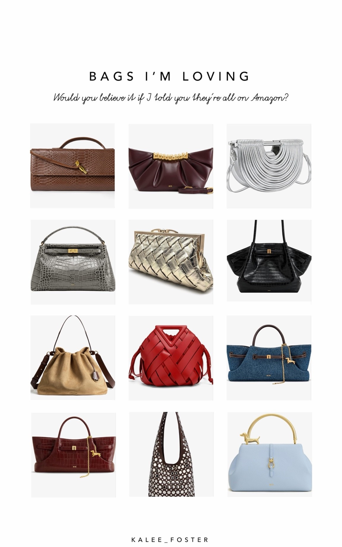 These bags are you joking?!?! They all caught my eye and they’re tucked away into my cart. Imagine styling these! On Amazon…. 🍂👏🏼👀👜✨ #bags #bag #purse