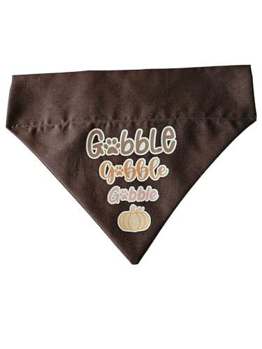 Thanksgiving Gobble Gobble Gobble Over the Collar Dog Bandana That Slips onto Their Existing Collar (Large) | Amazon (US)