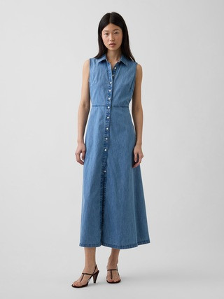 UltraSoft Denim Maxi Shirtdress | Gap (US)