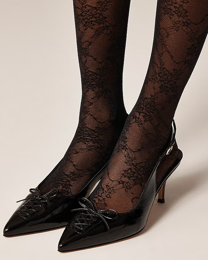 Made-in-Italy Colette lace-up slingback pumps in leather | J. Crew US