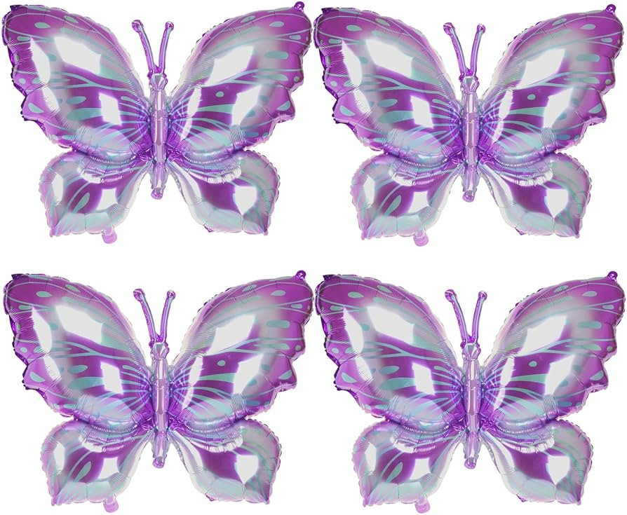Purple Butterfly Balloons,4 PCS 40 Inch Butterfly Balloons,Butterflys Decorations | Amazon (US)