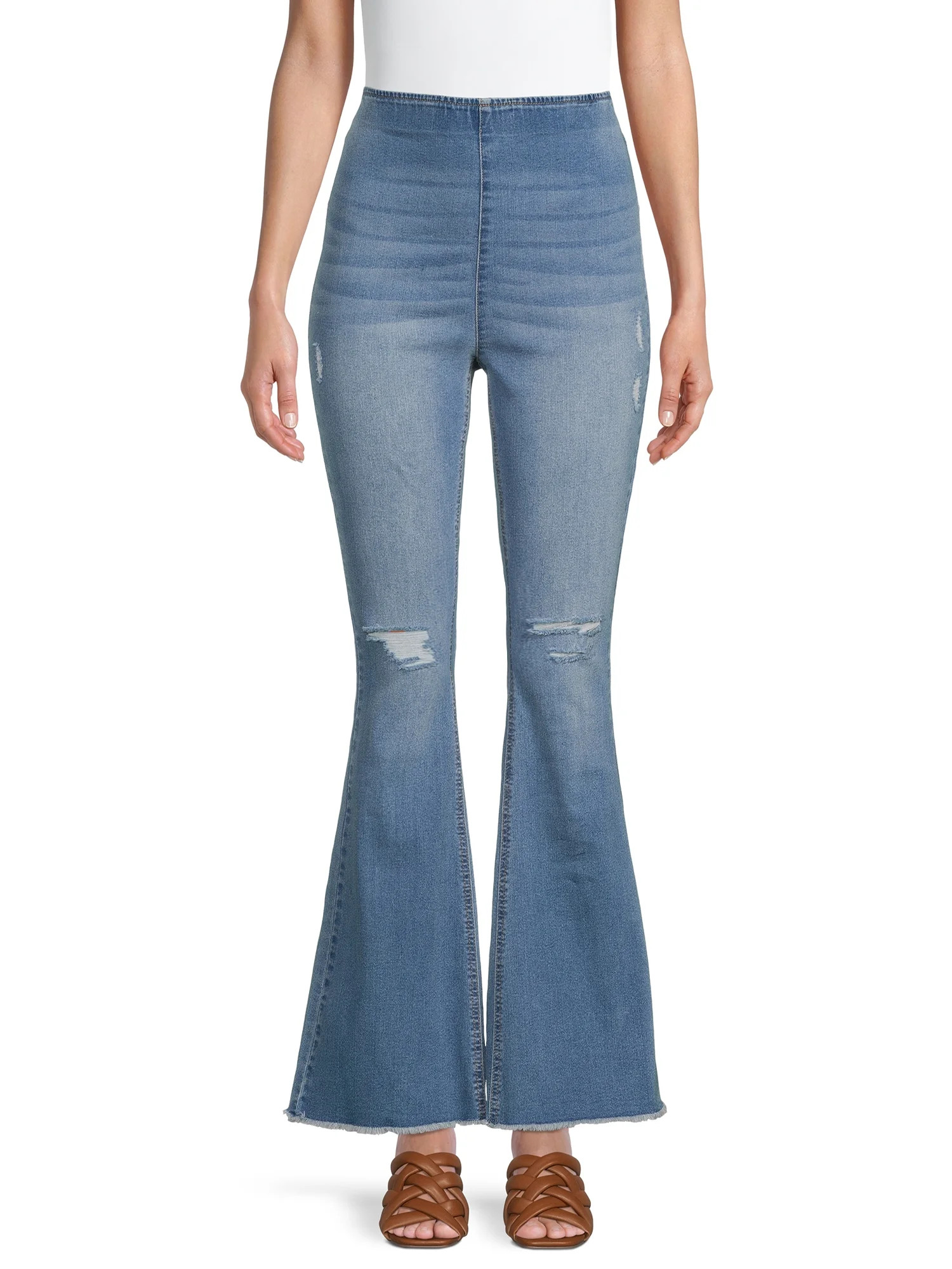 No Boundaries Juniors Pull-On Flare Jeans | Walmart (US)