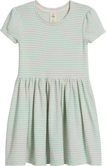 Tucker + Tate Kids' Pointelle Puff Sleeve Stretch Cotton Dress | Nordstrom | Nordstrom