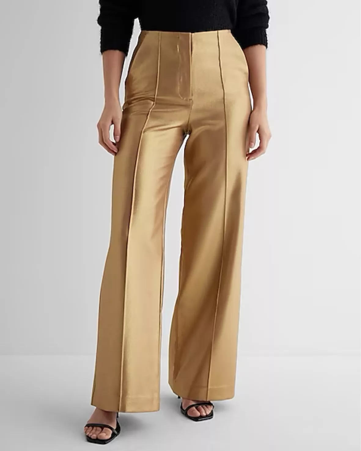 High Waisted Metallic Pintuck Wide … curated on LTK