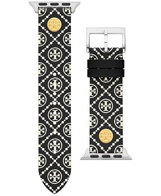 Tory Burch Women's Black Medallion Print Band For Apple Watch® Leather Strap 38mm/40mm & Reviews... | Macys (US)