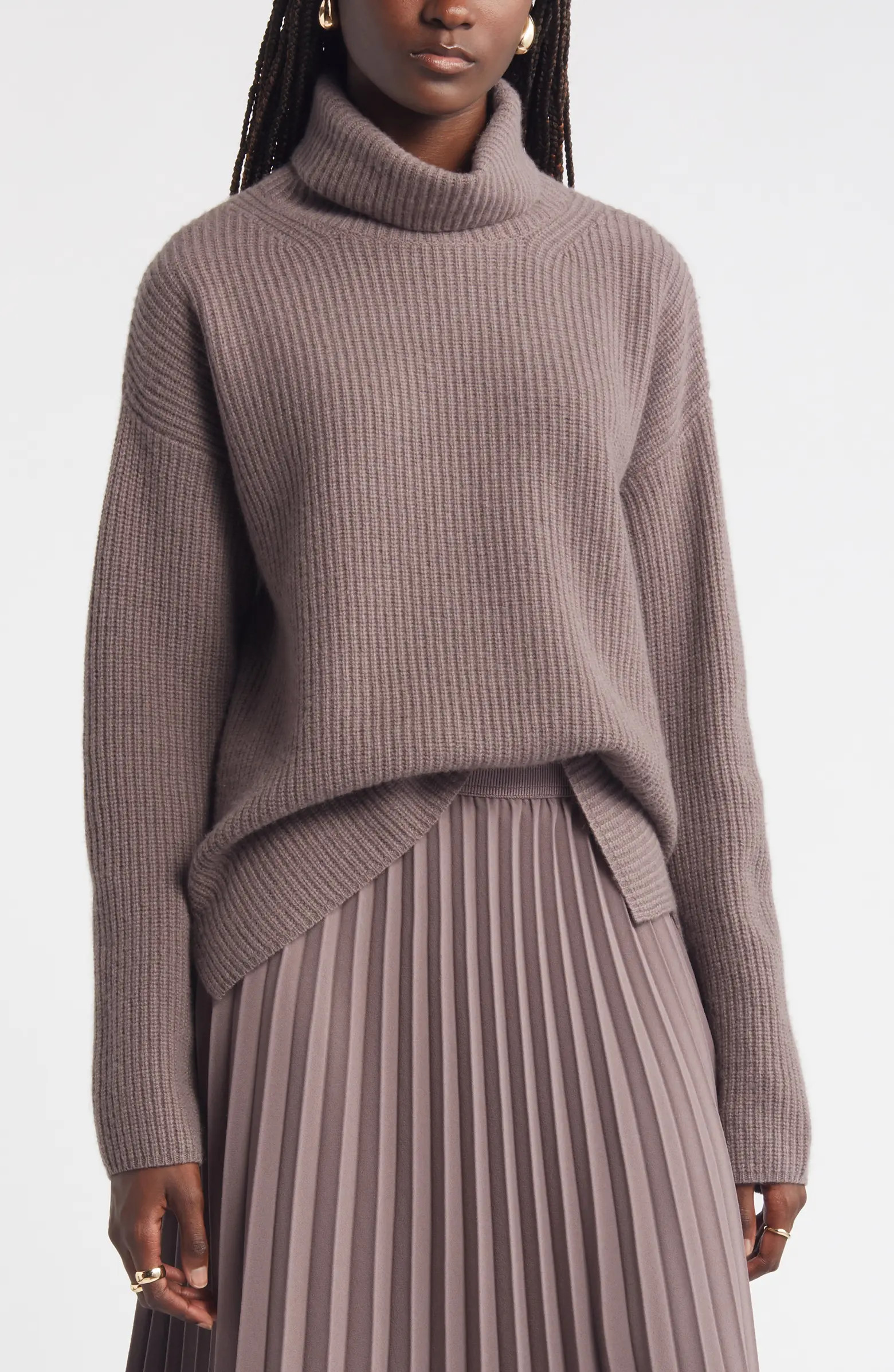 Nordstrom Wool & Cashmere Rib Turtleneck Sweater | Nordstrom | Nordstrom
